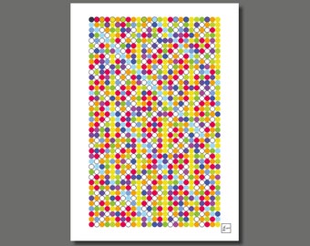 Prime numbers up to 1000 No. 5 [A4/A3 size fine art print]