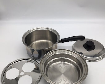 Vita Craft #5203 2Qt Premium Nicronium SS Double Boiler Pot W/ Lid 5 Ply VTG USA