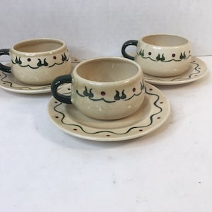 Vtg Metlox Poppytrail  HOMESTEAD PROVINCIAL Cup & Saucer Sets 3 Made In CA