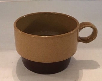 VTG Genuine EKCO Eterna Stoneware CANOE Flat Coffee Cups 1102 Set