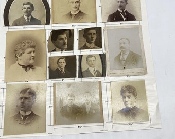 Lot of 12 Sepia Cabinet Card Photos of Victorian Men And Women