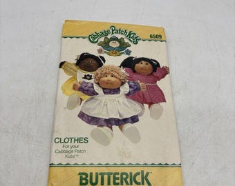 1984 Cabbage Patch Kids Wzór do szycia Sukienka dla lalki Butterick Uncut 6509 / 331