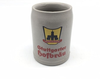 GTUTTGARTER HOFBRAU Stuttgart  .5 Liter German Beer Stein Mug Stoneware Handmade