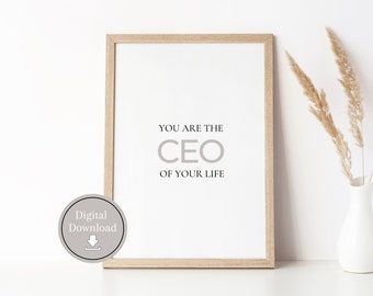 Salon business motivational inspiration wall art poster | inspirational poster print | girl boss art | boss babe print | instant download