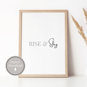 Inspirierendes motivierendes Zitat Wandkunst Plakat | Rise & Slay Druck | druckbare Kunst | Boss Babe Poster | sofort download