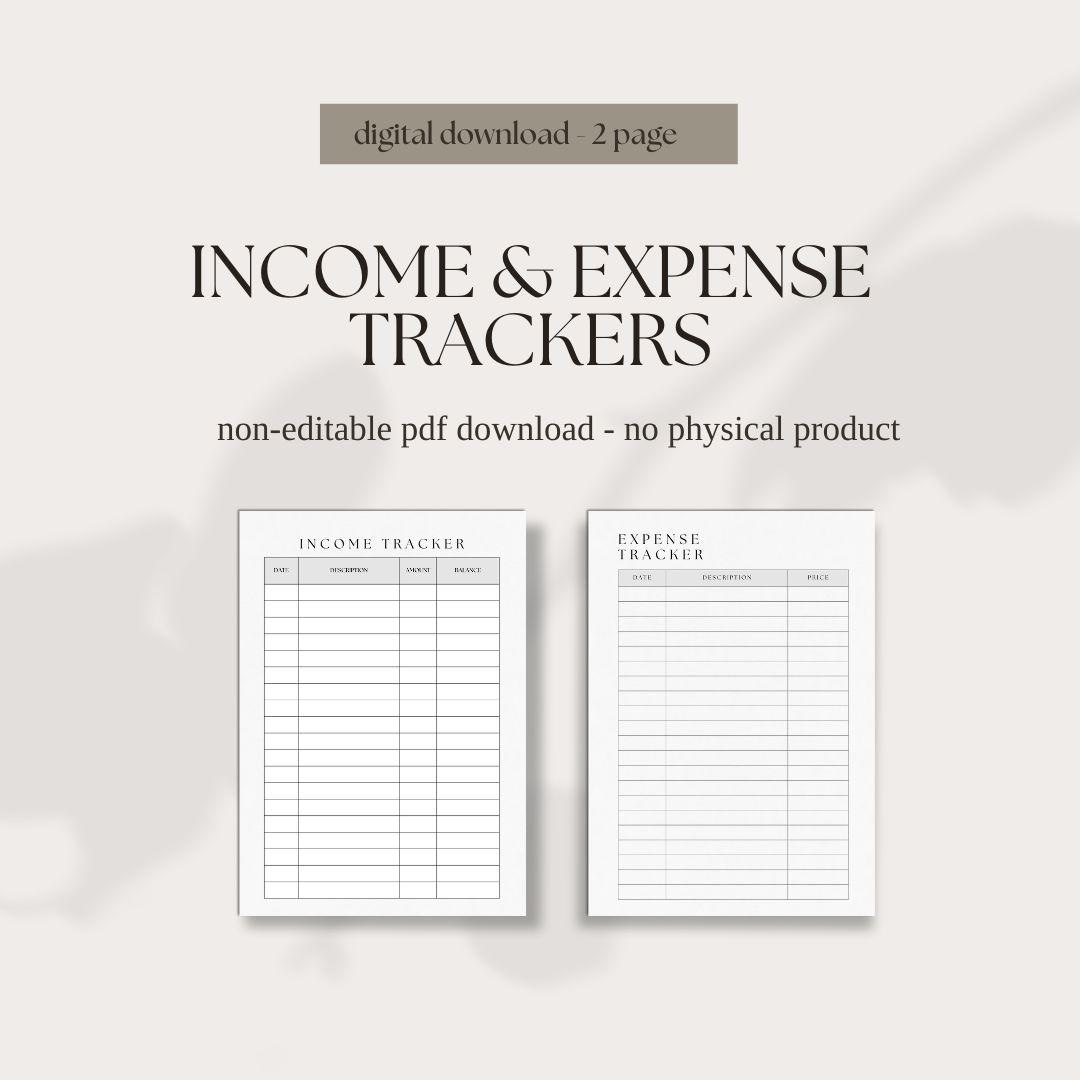 Income and Expense Tracker | Financial Trackers | Income Tracker ...