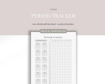 Period tracker record printable pdf | period journal | cycle tracker | digital download | cycle chart record | period record log chart