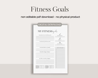 Exercise and fitness goal planner | health and fitness journal | exercise diary | gym and exercise plan | exercise and gym tracker planner