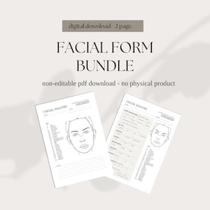 Facial analysis printable forms | facial consultation | facial bundle forms | salon forms | beauty form | intake forms | instant download