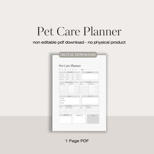 Registro del planificador de cuidados de mascotas / Planificación para nuevas mascotas / Notas del cuidador de mascotas / Información de la mascota / Plan de mascotas / Notas del cuidador de mascotas / Plan de registro de mascotas