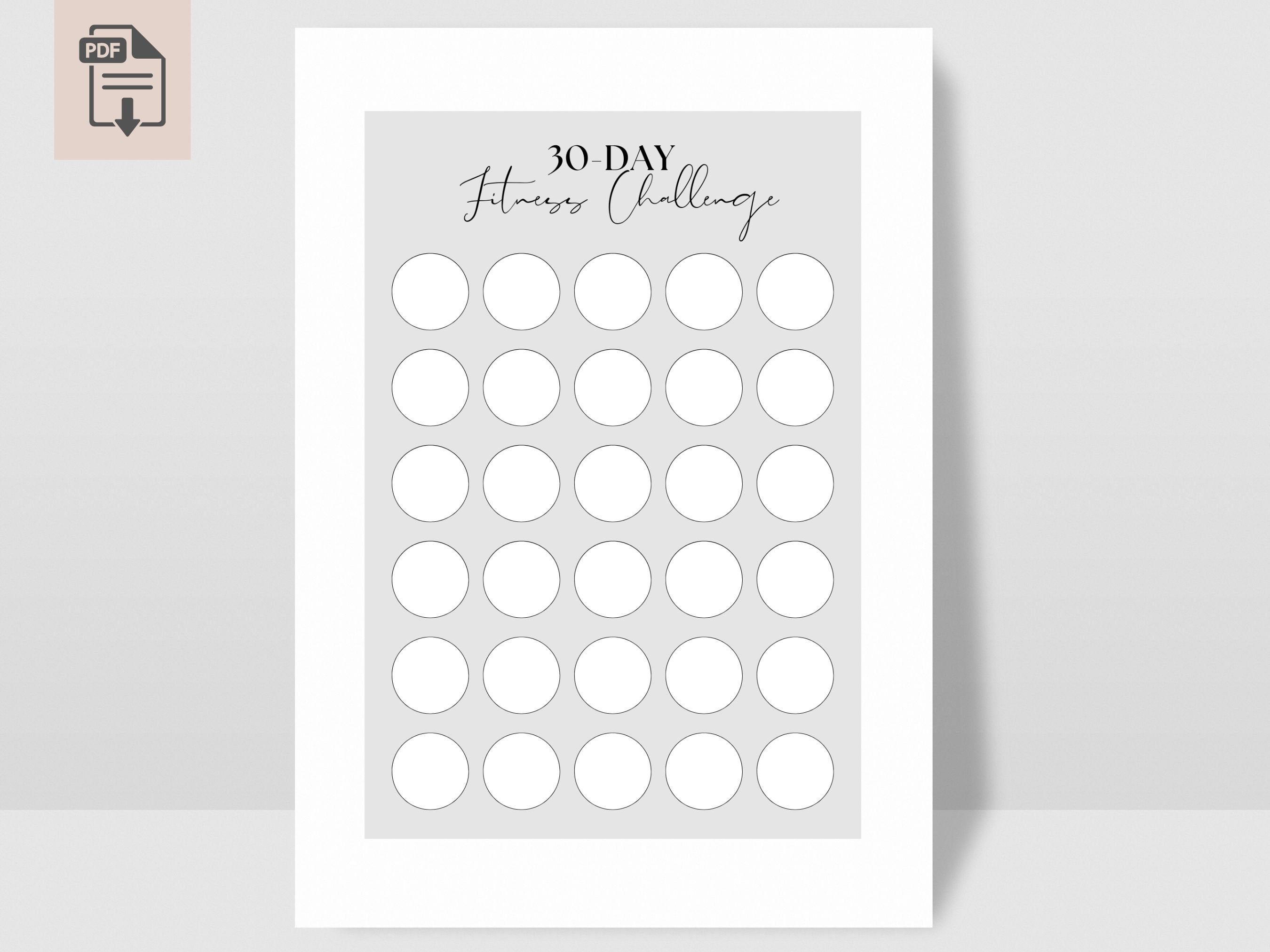 30 Day Fitness Challenge Fitness Gym Exercise Challenge - Etsy