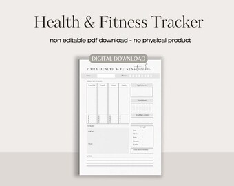 Daily health and fitness tracker | exercise tracker | health and fitness | health and fitness planner | fitness tracker | health tracker