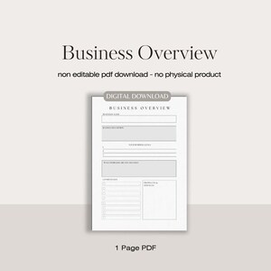 Business overview | business planning | business plan | new business | small business | business startup | overview business| business goals