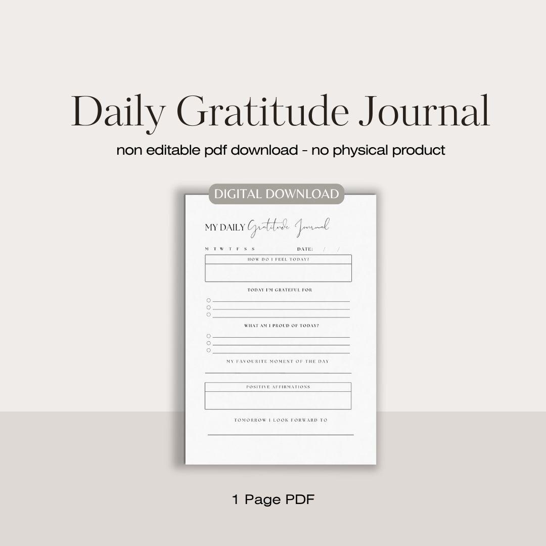 Gratitude Journal | Daily Gratitude Journal | Printable Gratitude ...