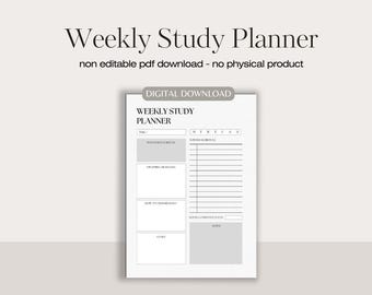 Weekly study planner | printable study planner | revision planner | revision guide | study guide | revision guide | study timetable
