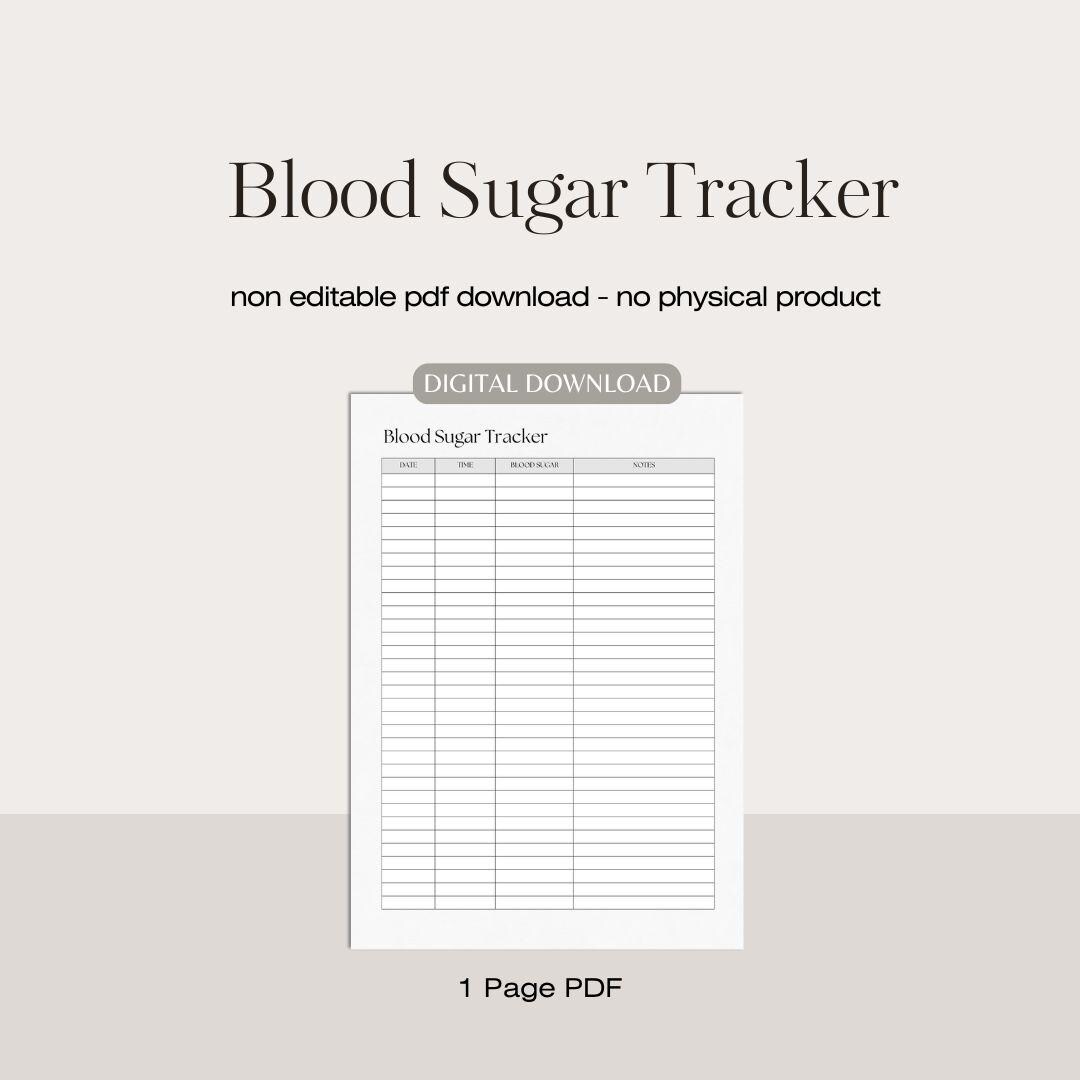 Blood Sugar Tracker Printable | Blood Sugar Monitor | Glucose Monitor ...