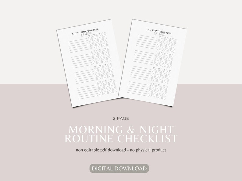 Morning and Night-time Routine Checklist | Morning Routine | Night-time ...