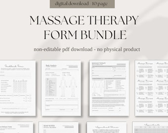 Massage therapy form bundle | printable business salon forms | spa beauty forms | massage therapist bundle | instant download