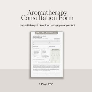 Aromatherapie-Massage-Beratungsbogen | digitaler Aromatherapeuten Eingriffsbogen | Kundeneingangsbogen | Salon Einverständniserklärung | sofort download