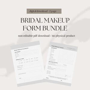 Bridal makeup artist bundle | makeup artist printable forms | bridal forms | makeup artist bundle | beauty forms | instant download