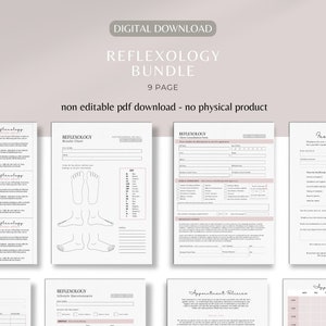 Reflexology form bundle | salon business bundle form | digital business forms | printable reflexology forms | spa forms | instant download