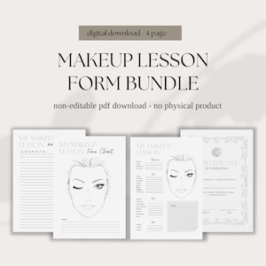 Lessenpakket make-upartiest | lesvorm visagist | make-upkunstenaarsbundel | schoonheidsvormen |  salonformulieren | direct downloaden