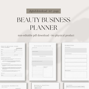 Planificador de negocios definitivo para salones de belleza / Planificador de negocios para pequeñas empresas / Planificador de negocios digital / Plan de negocios para salones de belleza / Planificador de negocios imprimible