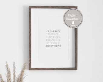 Skincare wall art poster digital print | skincare quote salon decor wall art | esthetician wall art | esthetician poster | instant download