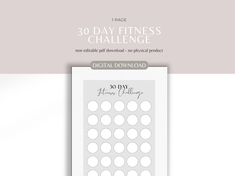 30 Day Fitness Challenge Fitness Gym Exercise Challenge Health and ...