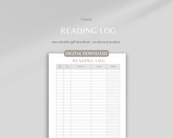 Reading log | reading tracker | reading list | book log | book tracker | book lovers | book record | reading record | book list