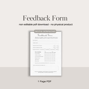 Treatment feedback form  | salon spa feedback form | printable beauty treatment feedback form | beauty business forms | spa and salon forms