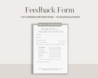 Modulo di feedback sui trattamenti / modulo di feedback per centri benessere / modulo di feedback stampabile per trattamenti di bellezza / moduli per attività di bellezza / moduli per centri benessere e centri benessere