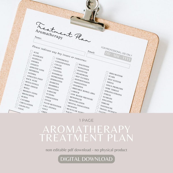 Aromatherapy Intake Form Etsy