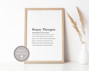Beauty therapist definition wall art | beautician definition wall art | beauty therapist wall art print | gifts for beauty therapists