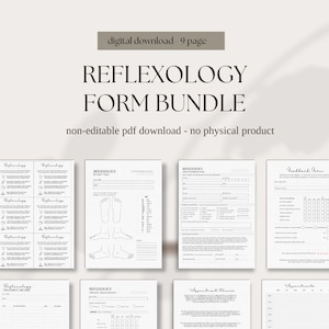 Reflexology form bundle | salon business bundle form | digital business forms | printable reflexology forms | spa forms | instant download