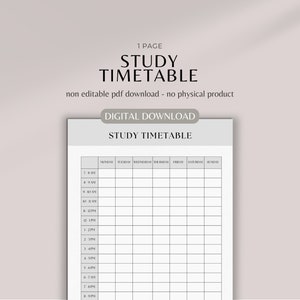 Study printable revision planner | printable study timetable | homework and study timetable | revision and study timetable planner