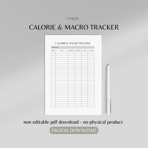 Calorie and macro tracker | calories tracker record | calorie and food log | calorie tracker | diet planner | weekly food tracker