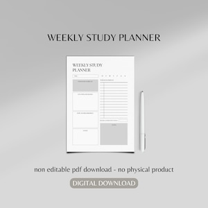 Weekly study planner | printable study planner | revision planner | revision guide | study guide | revision guide | study timetable