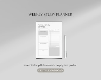 Weekly study planner | printable study planner | revision planner | revision guide | study guide | revision guide | study timetable