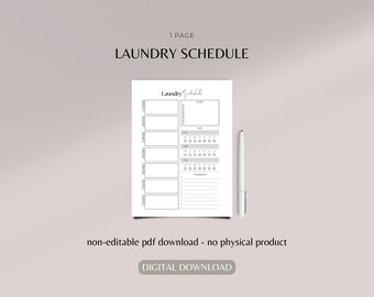 Laundry schedule | laundry | laundry planner | household planner |  housework planner |  home planner |  laundry plan