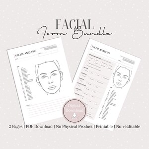 Facial Analysis Printable Forms Facial Consultation Facial - Etsy UK