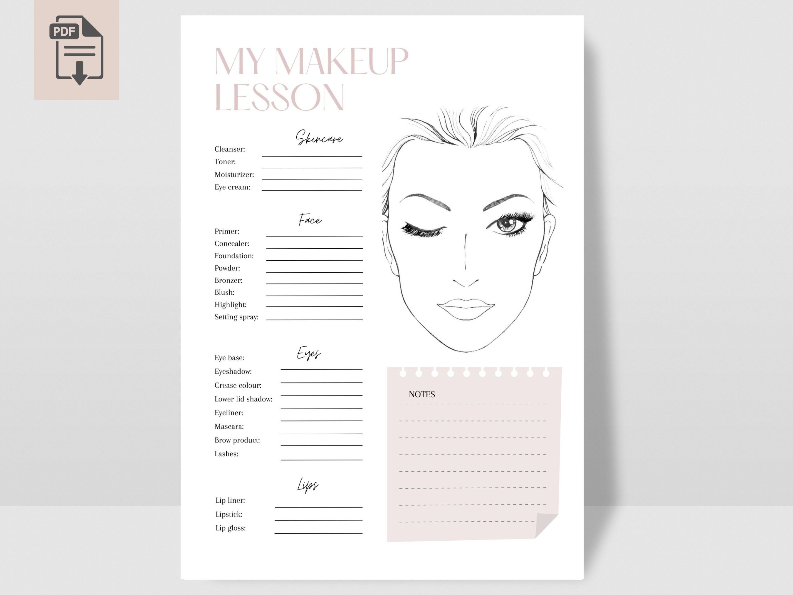 Makeup Artist Lesson Bundle | Make up Artist Teaching Form | Makeup ...