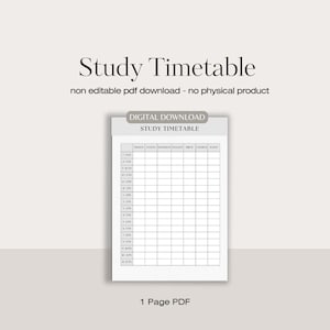 Study printable revision planner | printable study timetable | homework and study timetable | revision and study timetable planner