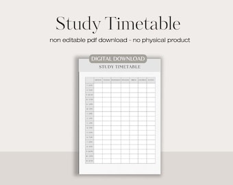 Study printable revision planner | printable study timetable | homework and study timetable | revision and study timetable planner
