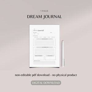 Diario dei sogni / diario dei sogni stampabile / diario dei sogni / diario dei sogni digitale / diario dei sogni stampabile / record dei sogni / download istantaneo