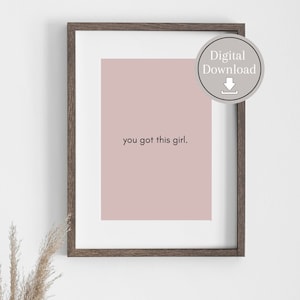 Women empowerment motivational quote wall art print | quote print | pink motivation poster | printable poster | instant download