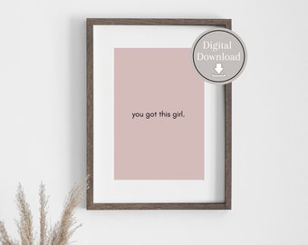 Women empowerment motivational quote wall art print | quote print | pink motivation poster | printable poster | instant download