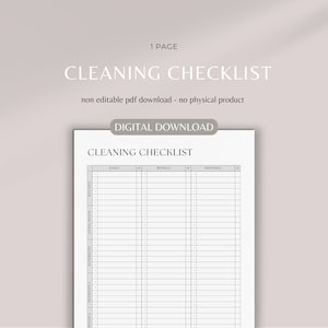 Cleaning checklist | weekly monthly daily cleaning schedule | printable home cleaning planner | printable cleaning checklist