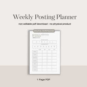 Social media planner | printable social media content planner | digital content planner | business content planner | content posting planner