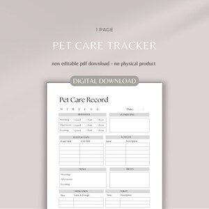 Pet care planner record |  new pet planning | pet sitter notes | pet information | pet plan |  pet sitter notes |  pet record plan